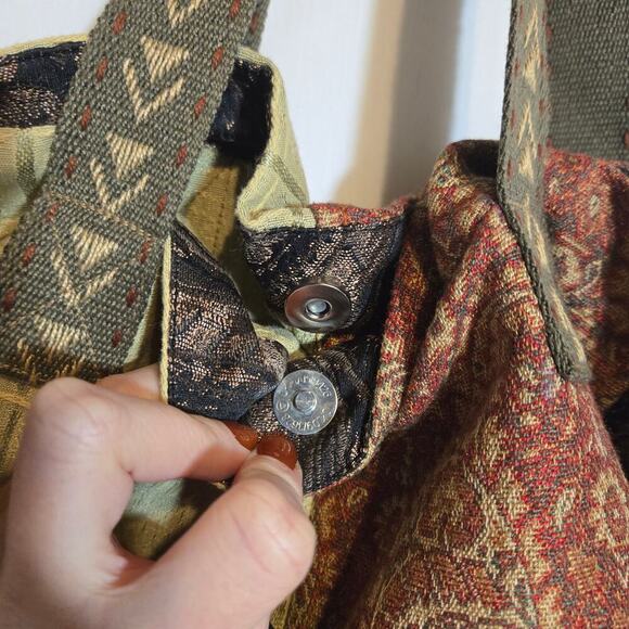 Anu Tote Paisley Boho Bag‎ Magnet Patchwork Tapestry Market Shopping Upcycled - Picture 5 of 10